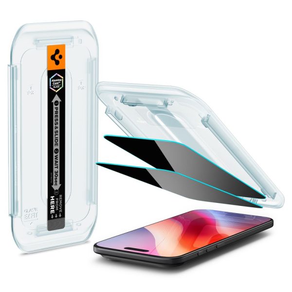 Spigen Glass tR EZ Fit (Privacy) 2 Pack Transparency-Apple iPhone 17 Air (AGL09862) - Image 2